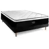 Prestige literie Ensemble Suite 140x200 Ressorts ensachés, mémoire de forme 5 zones sommier noir