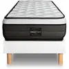 Prestige literie Ensemble sommier matelas 140x200 Suite Ressorts ensachés et mémoire de forme - 26 cm - Equilibré - sommier blanc