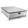 PRESTIGE LITERIE Ensemble sommier matelas 180x200 Supérieur Mémoire de forme - 21 cm - Ferme - double sommiers blanc