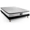 PRESTIGE LITERIE Ensemble sommier matelas 160x200 Supérieur Mémoire de forme - 21 cm - Ferme - sommier Noir