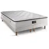 PRESTIGE LITERIE Ensemble sommier matelas 200x200 Privilège Mémoire de forme - 26 cm - Equilibré - double sommiers blanc