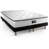 PRESTIGE LITERIE Ensemble sommier matelas 180x200 Privilège Mémoire de forme - 26 cm - Equilibré - double sommiers Noir