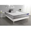 Actisom Ensemble 140x200 Matelas Mémoire de forme Sommier kit Blanc