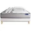 Actisom Pack sommier kit matelas Mémoire de forme 180x200 Blanc Complet