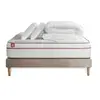 Marmottes and Co Pack Prêt A Dormir Matelas Le Paisible 140x200cm Memoire De Forme Biovisco + Sommier Beige + 2 Oreillers + Couette 240x220cm
