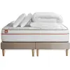 Marmottes & Co Pack Prêt A Dormir Matelas Le Paisible 200x200cm Memoire De Forme Biovisco + Double Sommiers Beige + 2 Oreillers + Couette