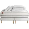 Marmottes & Co Pack Prêt A Dormir Matelas Le Douillet 200x200cm Memoire De Forme Biovisco + Double Sommiers Blanc + 2 Oreillers + Couette
