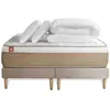 Marmottes & Co Pack Prêt A Dormir Matelas Le Soyeux 180x200cm Ressorts Ensaches + Memoire De Forme Biovisco + Double Sommiers Beige