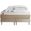 Marmottes & Co Pack Prêt A Dormir Matelas Le Soyeux 160x200cm Ressorts Ensaches + Memoire De Forme Biovisco + Double Sommiers Beige