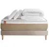 Marmottes & Co Pack Prêt A Dormir Matelas Le Soyeux 160x200cm Ressorts Ensaches + Memoire De Forme Biovisco + Sommier Beige