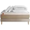Marmottes & Co Pack Prêt A Dormir Matelas Le Soyeux 160x200cm Ressorts Ensaches + Memoire De Forme Biovisco + Sommier Kit Beige