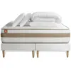 Marmottes & Co Pack Prêt A Dormir Matelas Le Raffiné 160x200cm Ressorts Ensaches + Memoire De Forme Biovisco + Double Sommiers Blanc