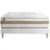 Non communiqué Ensemble sommier matelas LE RAFFINÉ 140x200cm Ressorts ensachés + Mémoire de forme BioVisco - Maxi épaisseur 26cm + sommier kit Blanc