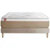 Non communiqué Ensemble sommier matelas LE SOYEUX 140x200cm Ressorts ensachés + Mémoire de forme BioVisco - Ep. 24cm + sommier kit Beige