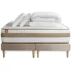 Marmottes & Co Pack Prêt A Dormir Matelas Le Raffiné 200x200cm Ressorts Ensaches + Memoire De Forme Biovisco + Double Sommiers Beige