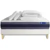 Actisom Pack sommier kit matelas Latex et mémoire de forme 180x200 Blanc