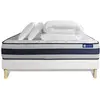 Actisom Pack sommier kit matelas  Ressorts ensachés et mémoire de forme avec couette et oreillers