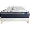 Actisom Pack sommier kit matelas  Ressorts ensachés et mémoire de forme avec couette et oreillers