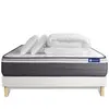 Actisom Pack sommier kit matelas Hybride 140x200 Blanc Oreiller couette