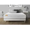 SEPTNUITS Ensemble sommier matelas 160x200 Memo luxe Ressorts ensachés et mémoire de forme - 26 cm - Equilibré - sommier kit blanc