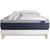 ACTISOM Pack sommier kit matelas Mémoire de forme avec couette et oreillers