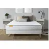 SEPTNUITS Ensemble sommier matelas 140x190 Memo Mémoire de forme - 20 cm - Très ferme - sommier kit blanc