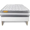 SEPTNUITS Ensemble sommier matelas 90x190 Memo Plus Mémoire de forme - Ferme - HR - Blanc