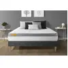 SEPTNUITS Ensemble sommier matelas 160x200 Memo zen Mémoire de forme - 26 cm - Ferme - sommier kit gris
