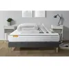 Septnuits Pack Matelas Memo + Sommier Kit Gris 140x190 + 2 Oreillers M...
