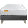 SEPTNUITS Ensemble sommier matelas 90x200 Memo Mémoire de forme - 20 cm - Très ferme - sommier kit gris