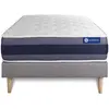 Actisom Ensemble 90x200 Matelas Latex et mémoire de forme Sommier kit Gris