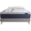 Actisom Pack sommier kit matelas Latex et mémoire de forme 200x200 Gris