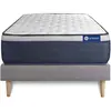 Actisom Ensemble 90x190 Matelas Latex et mémoire de forme Sommier kit Gris