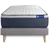 Actisom Ensemble 90x200 Matelas Latex et mémoire de forme Sommier kit Gris