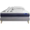 Actisom Pack sommier kit matelas Latex et mémoire de forme 180x200 Gris
