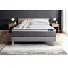 Actisom Pack sommier kit matelas Hybride 140x200 Gris Oreiller couette
