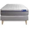 Actisom Ensemble 80x200 Matelas Mémoire de forme Sommier kit Gris