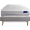 Actisom Ensemble matelas ACTILATEX SOFT 3 zones de confort sommier KIT gris