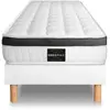 Ensemble Supérieur Mémoire de forme Sommier en kit  Blanc Prestige Literie