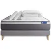 Actisom Pack sommier kit matelas Mémoire de forme 200x200 Gris Complet