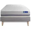 Actisom Ensemble matelas ACTIMEMO SOFT 3 zones de confort sommier KIT gris