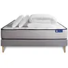 Actisom Pack sommier kit matelas Mémoire de forme 160x200 Gris Complet