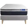 Actisom Ensemble 80x200 Matelas Hybride Sommier kit Gris
