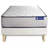 Actisom Ensemble 80x190 Matelas Mémoire de forme Sommier kit Blanc