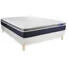 Actisom Ensemble 120x200 Matelas Mémoire de forme Sommier kit Blanc