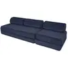 AUTRES Canapé convertible et modulable 4 places en velours bleu