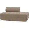 AUTRES Canapé convertible et modulable 2 places en velours marron