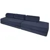 AUTRES Canapé convertible et modulable 5 places en velours bleu