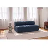 Canapé droit convertible 3 places - velours côtelé xl - bleu KIM3TIL77