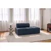 AUTRES Canapé convertible et modulable 2 places en velours bleu